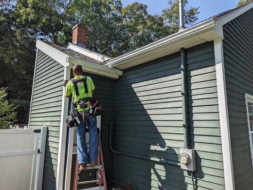Inside of a new seamless gutter